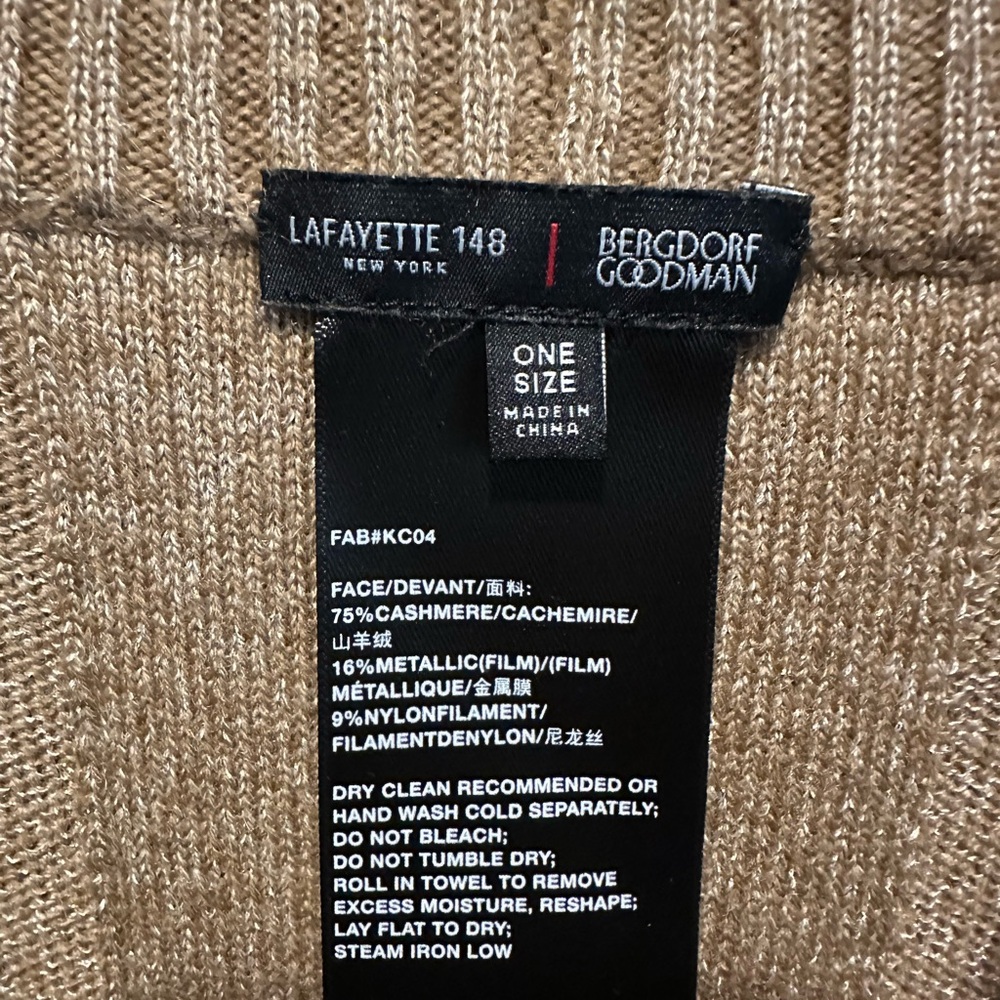 Lafayette 148 New York Tan Turtleneck Sweater